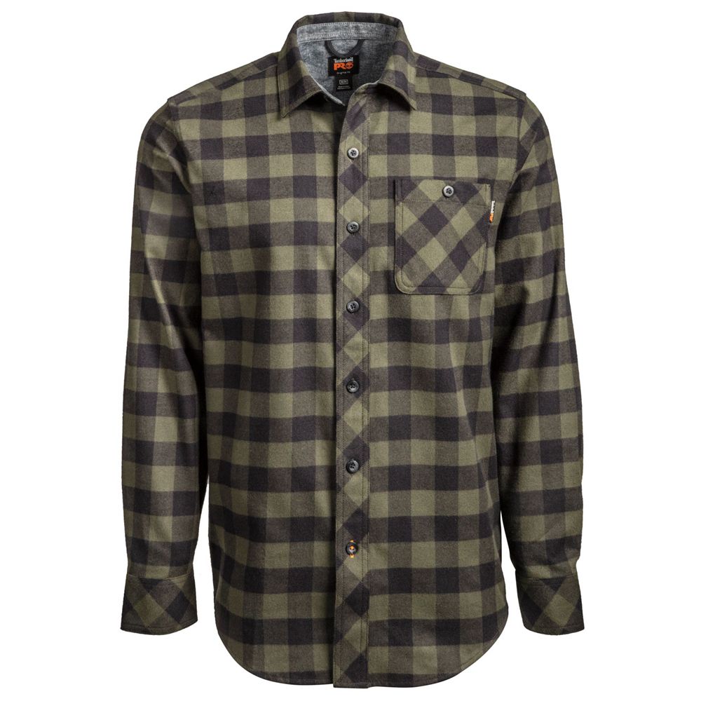 Timberland Πουκαμισα Ανδρικα Πρασινο - Pro® Woodfort Midweight Flannel Work - Greece 7486520-JO